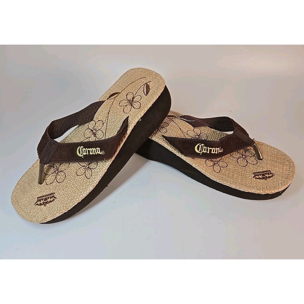 Corona Platform Sandals Flip Flop Beer Beach Size Medium‎ Womens 7/8